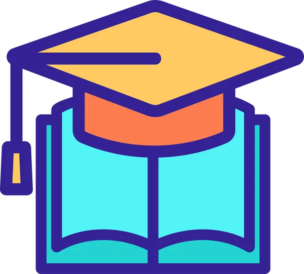 Könyv Főiskolai Kontúr Ikon Oktatás Iskola Tanulás Kategóriában — Stock Vector