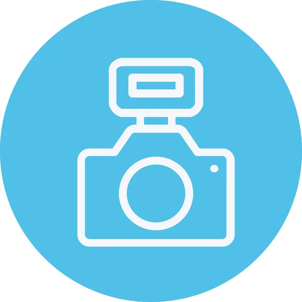 Мультимедийный Значок Камеры Стиле Абрис — стоковый вектор