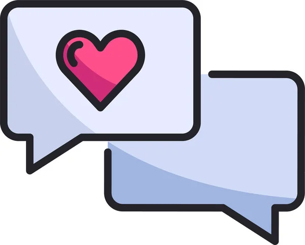 Comunicación Chat Icono Amor Categoría Amor Romance — Archivo Imágenes Vectoriales