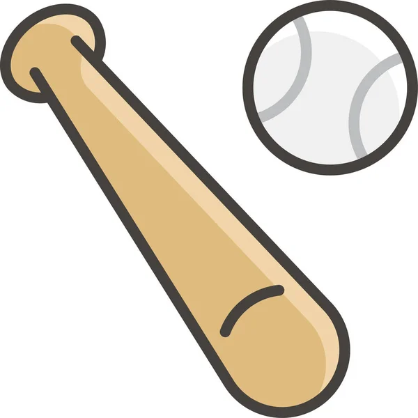 Baseball Fyllda Kontur Avatar Ikon Fylld Kontur Stil — Stock vektor