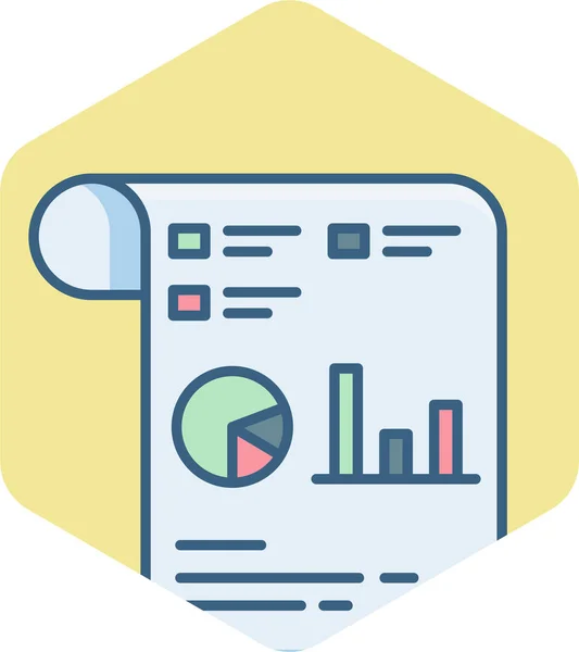 Presentatie Blad Analyse Pictogram Gevulde Outline Stijl — Stockvector