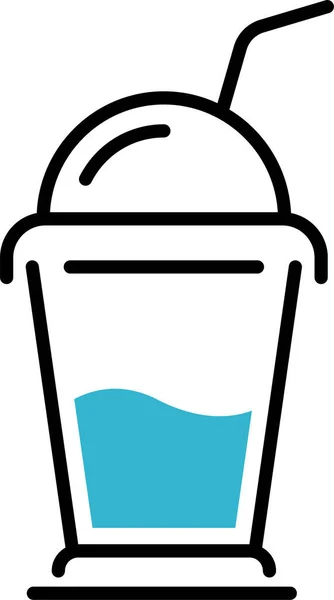 Glass Milkshake Drink Icon — Stock Vector