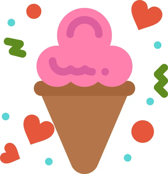 Crème Date Glace Icône Dans Catégorie Amour Romance — Image vectorielle