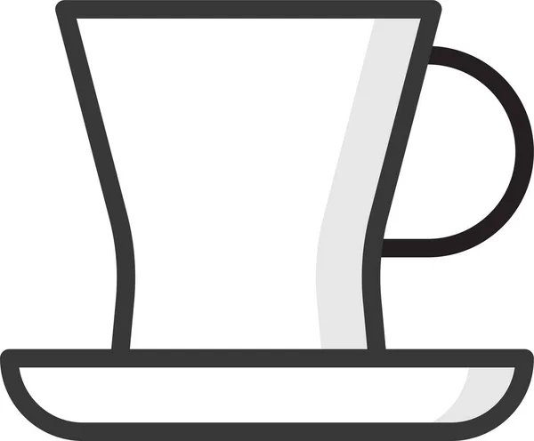 Taza Cocina Icono Utensilios Cocina Estilo Contorno Lleno — Vector de stock