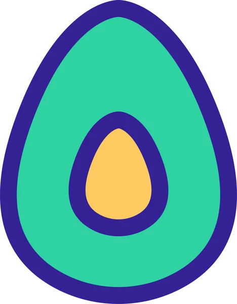 Arte Aguacate Color Icono Categoría Alimentos Bebidas — Vector de stock