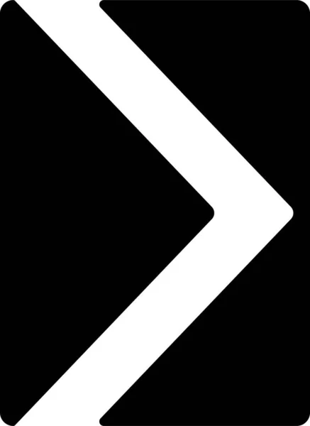 Дорожній Знак Праворуч Значок Твердому Стилі — стоковий вектор