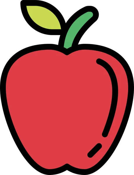 Значок Яблучної Дієти Харчування Заповненому Стилі — стоковий вектор