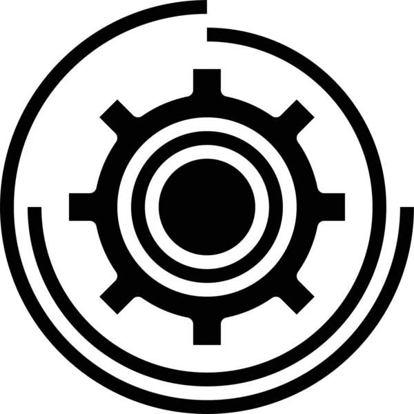 Configuration Gears Settings Icon Solid Style — 스톡 벡터