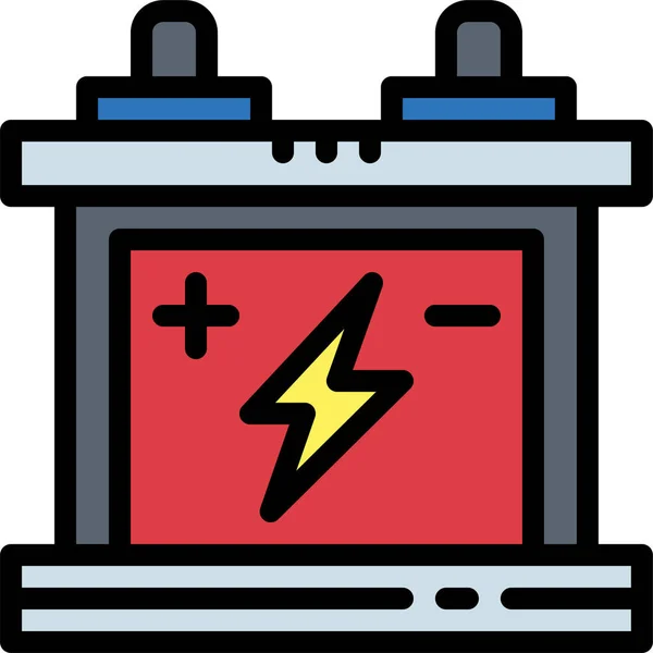 Energie Ikone Der Batterieelektronik Ausgefülltem Outline Stil — Stockvektor