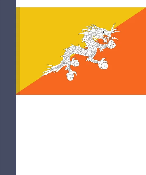 Bhutan Bhutanese Country Icon Flat Style — 图库矢量图片