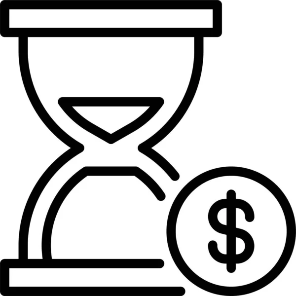 Dollar Hourglass Money Icon — Stock Vector