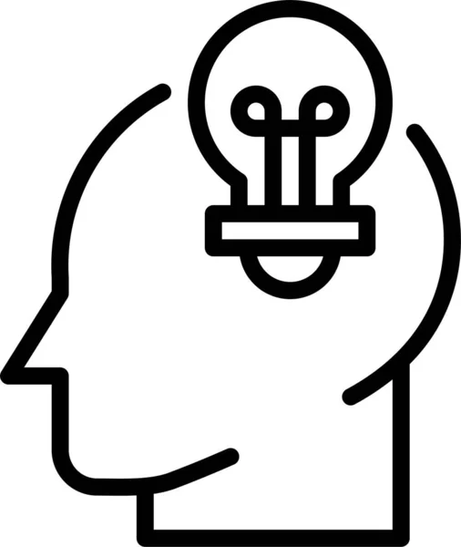 Icône Idée Tête Ampoule — Image vectorielle