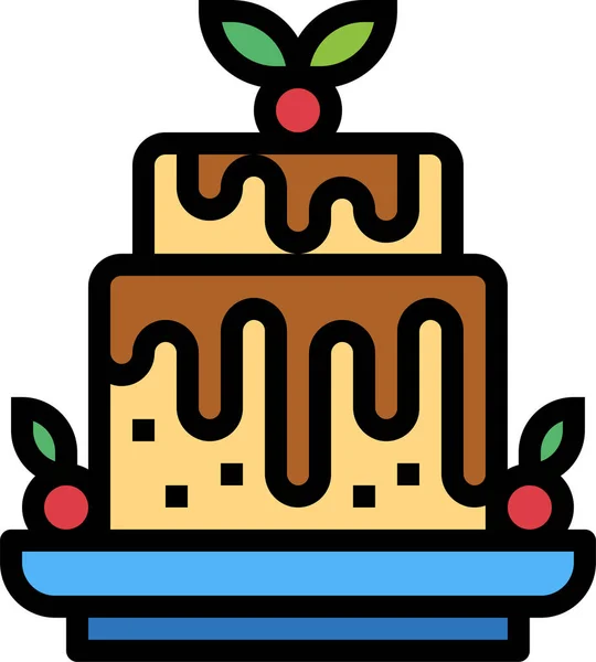 食品饮料类别中的烘焙蛋糕甜点图标 — 图库矢量图片