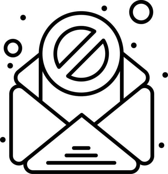 Ícone Vírus Spam Mail Estilo Esboço — Vetor de Stock