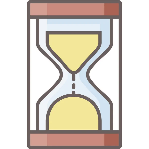 Schedule Hourglass Plan Icon Filled Outline Style — Stock Vector