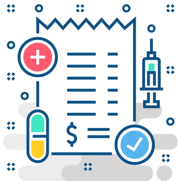 Ikona Nemocnice Bill Medicína Vyplněném Obrysu — Stockový vektor