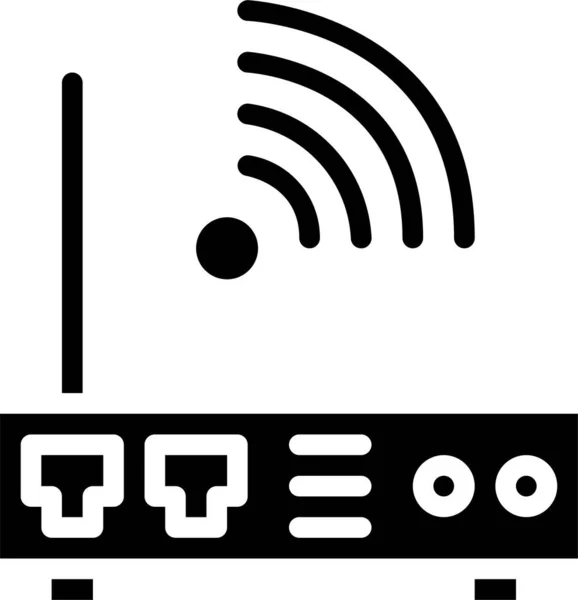 Tecnología Router Icono Wifi Estilo Sólido — Vector de stock