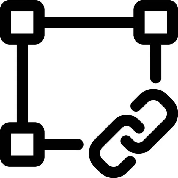 Vektoren Quadratisches Link Symbol Umrissstil — Stockvektor