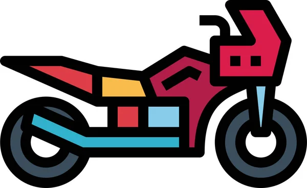 Moto Moto Icono Motocicleta Estilo Contorno Lleno — Vector de stock