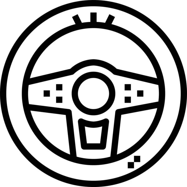 Автомобільний Іконка Рульового Транспорту Контурному Стилі — стоковий вектор