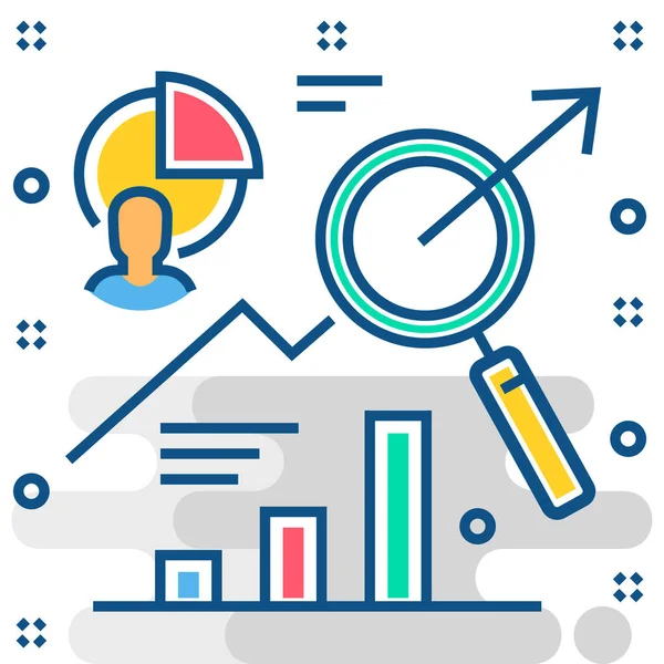 Analytics Business Grafiek Pictogram Gevulde Outline Stijl — Stockvector