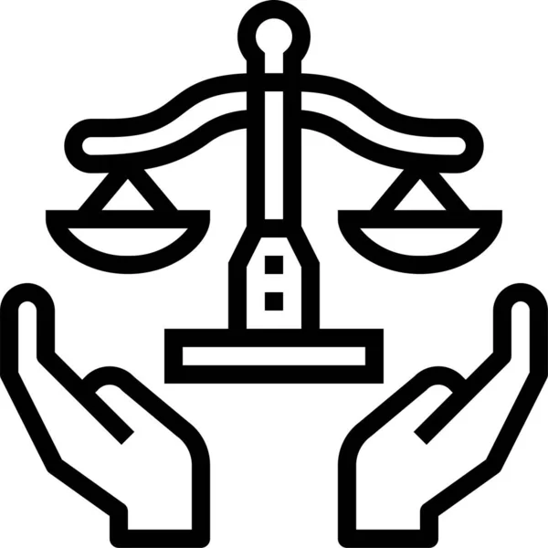 Justice Balance Law Icon Outline Style — Stock Vector