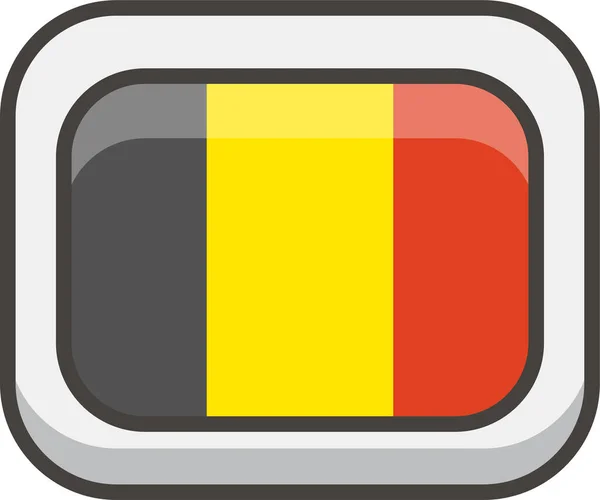 Belgium Flagga Fylld Kontur Ikon Fylld Kontur Stil — Stock vektor