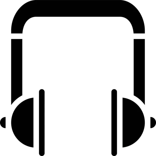 Audio Headset Music Icon Solid Style — Stock Vector