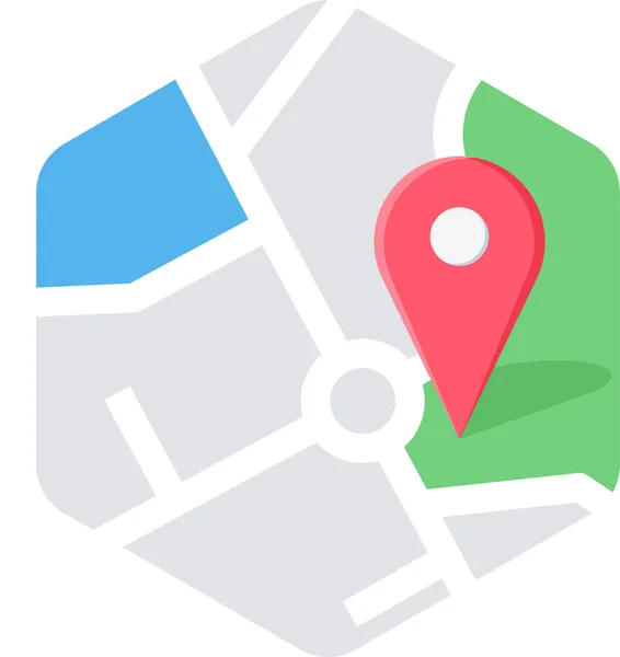 Gps Location Map Icon Flat Style — 스톡 벡터