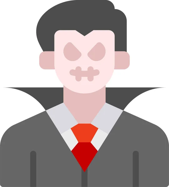 Dracula Människor Vampyr Ikon Platt Stil — Stock vektor