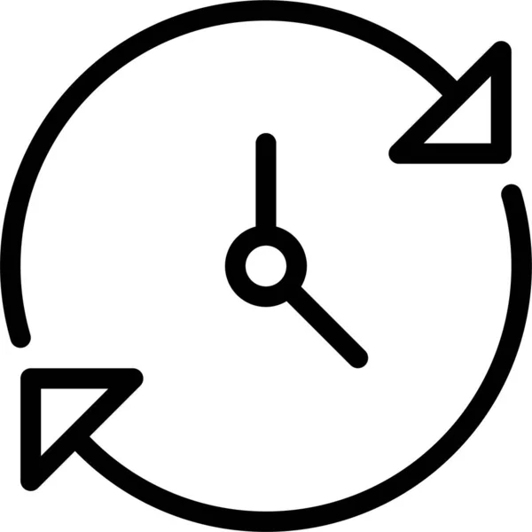 Reloj Flecha Sentido Horario Icono Estilo Esquema — Archivo Imágenes Vectoriales