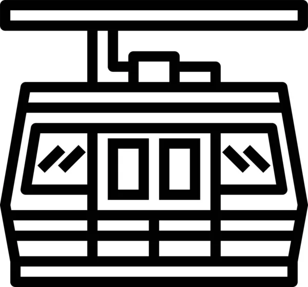 Cabine Kabelbaan Pictogram Omtrek Stijl — Stockvector