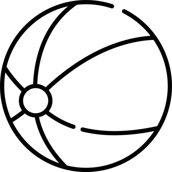 Boll Volley Volleyboll Ikon Kontur Stil — Stock vektor