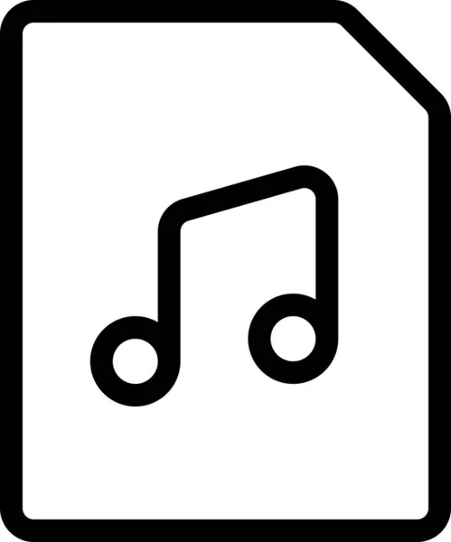 Icono Música Archivo Audio Estilo Esquema — Archivo Imágenes Vectoriales