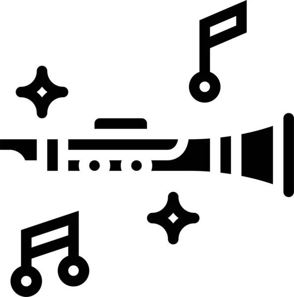 Clarinet Instrument Music Icon Solid Style — 스톡 벡터