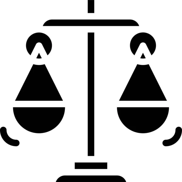 Equilibrio Icono Ley Justicia Estilo Sólido — Vector de stock