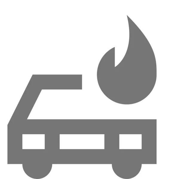 Coche Fuego Llama Icono Estilo Del Esquema — Archivo Imágenes Vectoriales