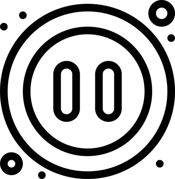 Audio Multimedia Pause Symbol Umrissstil — Stockvektor