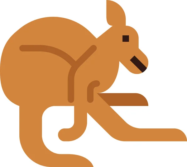 Kangaroo Animal Mammal Icon — Stock Vector