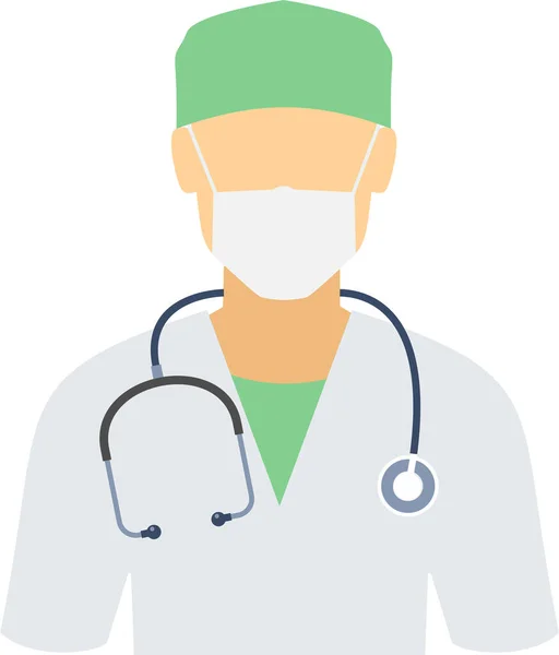 Surgeon Doctor Medical Icon Flat Style — 스톡 벡터