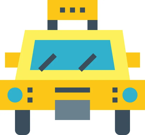 Ikon Transportasi Taksi Mobil Dalam Gaya Datar - Stok Vektor