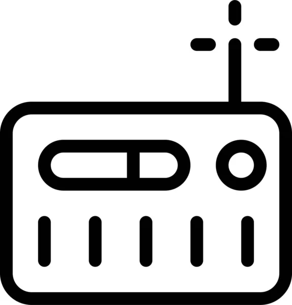Звукова Музика Піктограма Радіо Стилі Контур — стоковий вектор