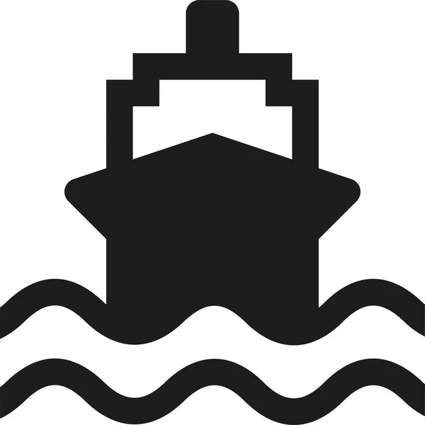 Barco Transporte Ícone Sólido Estilo Sólido — Vetor de Stock