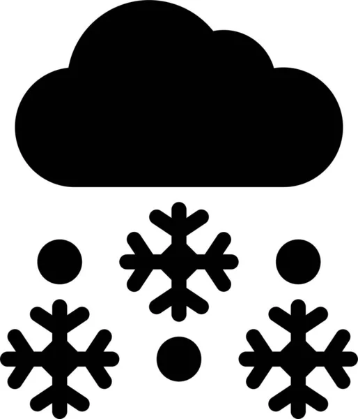 Cloud Cold Rain Icon Solid Style — Stock Vector