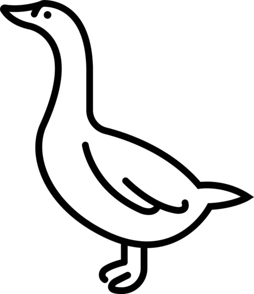 Pájaro Gansos Domésticos Icono — Vector de stock