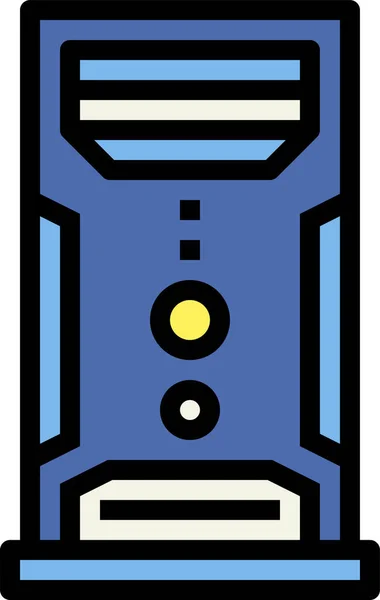 Gehäuse Cpu Elektronik Symbol Ausgefüllten Outline Stil — Stockvektor