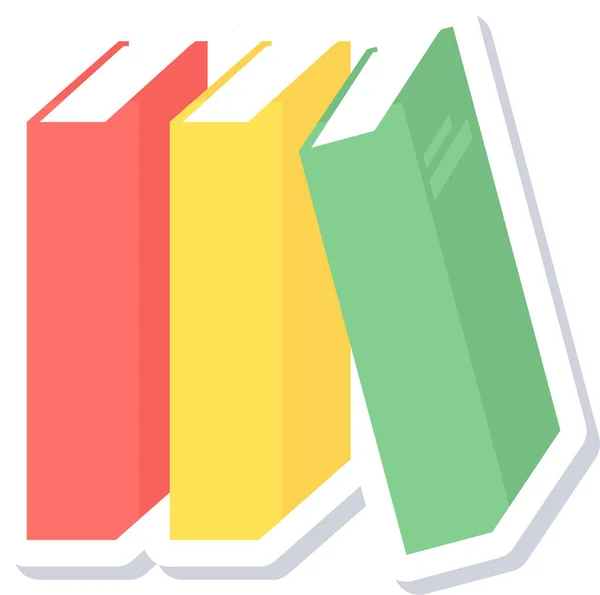 Librería Libro Icono Libros Estilo Plano — Vector de stock