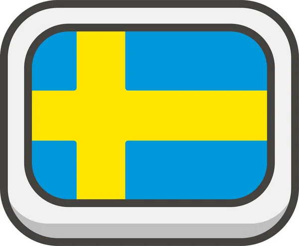 Flag Sweden Filled Outline Icon Filled Outline Style — Stockvektor