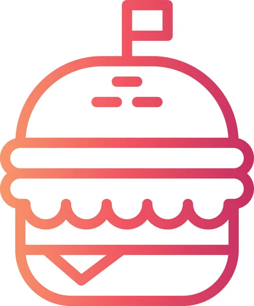 Szybka Ikona Sera Burger Stylu Zarysu — Wektor stockowy