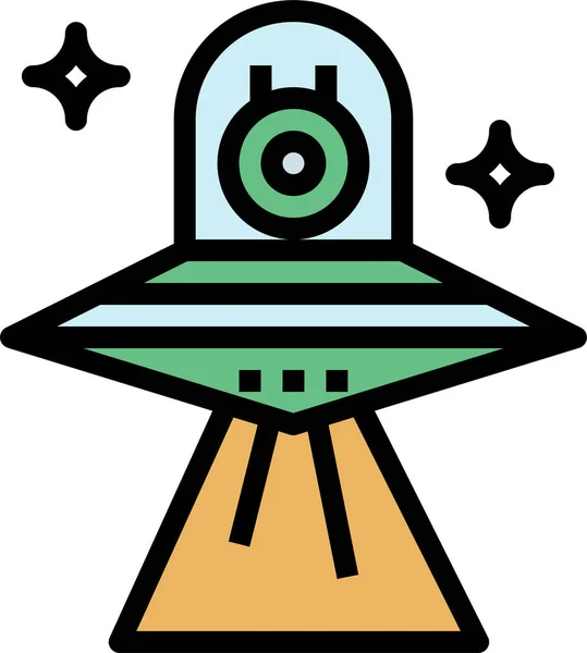 Galaxy Space Ufo Icon Filled Outline Style — Vetor de Stock